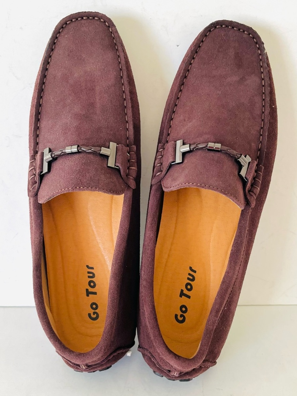 NWOT Men's purple burgundy suede loafers 11